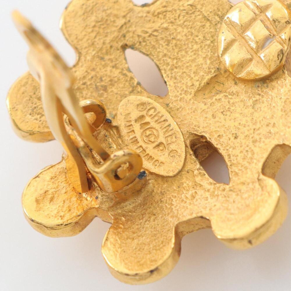 CHANEL Authentic Gold Logo Earrings - Picture 3 of 5